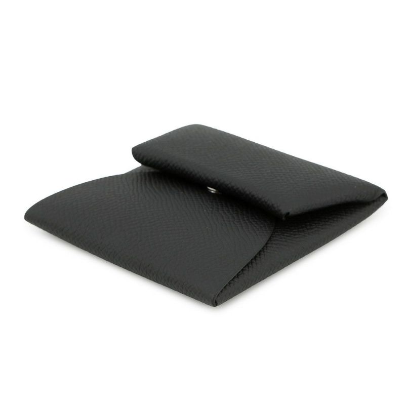 エルメス コインケース バスティア ブラック/シルバー金具 エプソン B刻印 HERMES 小銭入れ 黒