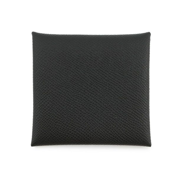 エルメス コインケース バスティア ブラック/シルバー金具 エプソン B刻印 HERMES 小銭入れ 黒