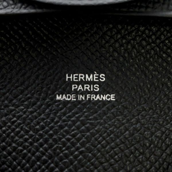 エルメス コインケース バスティア ブラック/シルバー金具 エプソン B刻印 HERMES 小銭入れ 黒
