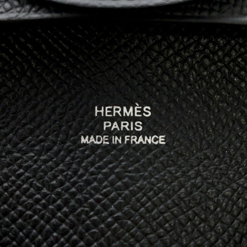 エルメス コインケース バスティア ブラック/シルバー金具 エプソン B刻印 HERMES 小銭入れ 黒