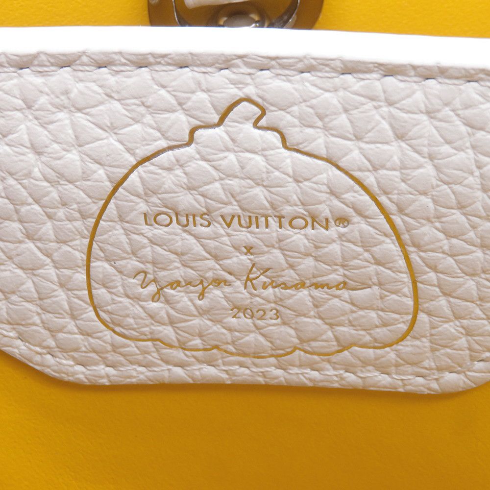 ルイヴィトン ハンドバッグ トリヨンレザー/ペインティッド ドット カプシーヌ LV×YK BB M21637 2way 草間弥生 コラボ 白