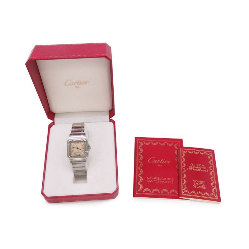カルティエ サントスガルべ LM W20025D6 Cartier 腕時計 アイボリー文字盤