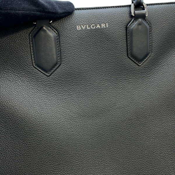 ブルガリ トートバッグ ロゴ レザー ミディアム 291105 BVLGARI 2wayショルダーバッグ 黒