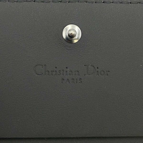 クリスチャン・ディオール 二つ折り財布 レディディオール カナージュ ミニウォレット S0178SLOI Christian Dior 黒