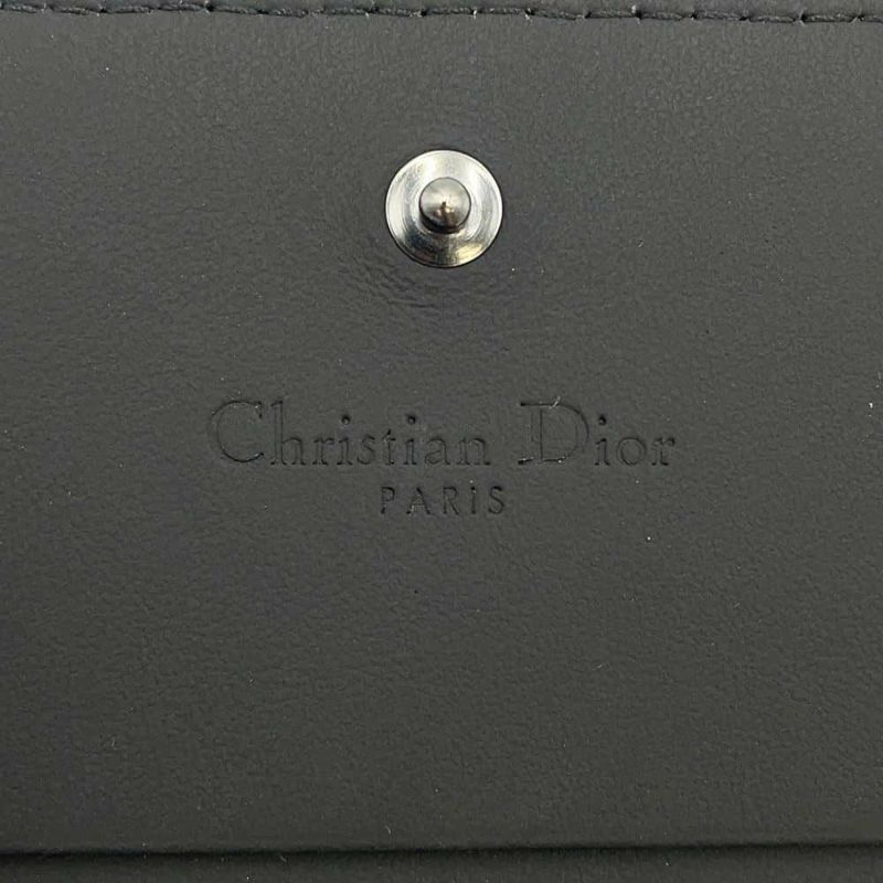 クリスチャン・ディオール 二つ折り財布 レディディオール カナージュ ミニウォレット S0178SLOI Christian Dior 黒