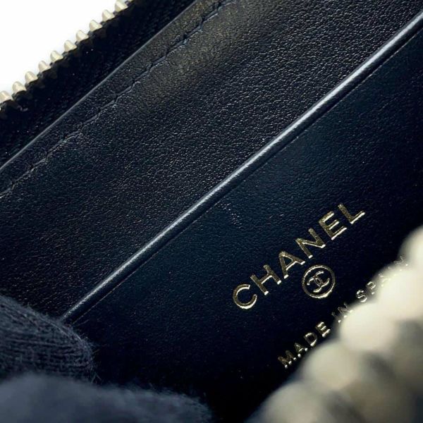 シャネル コインケース ココマーク マトラッセ ジップコインパース キャビアスキン AP3977 CHANEL 財布 黒