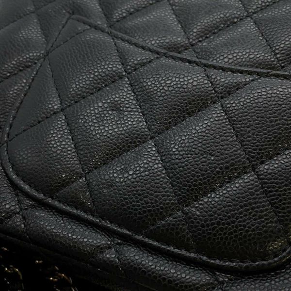 シャネル チェーンショルダーバッグ クラシック マトラッセ キャビアスキン AP4016 CHANEL 黒