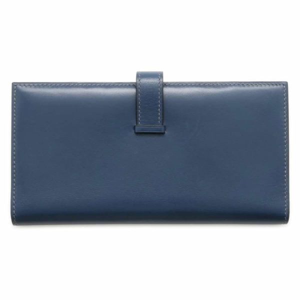 エルメス 長財布 ベアンクラシック ブルーロイ/シルバー金具 ボックスカーフ □B刻印 HERMES 財布