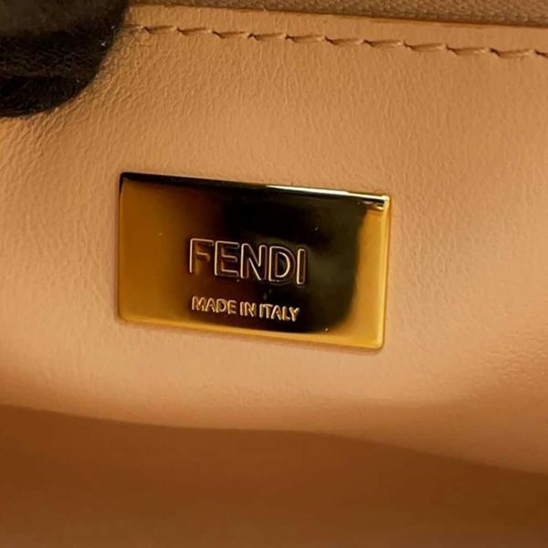 フェンディ ハンドバッグ ミニ ピーカブー 編み込み レザー 8BN244 FENDI バッグ 2wayショルダーバッグ