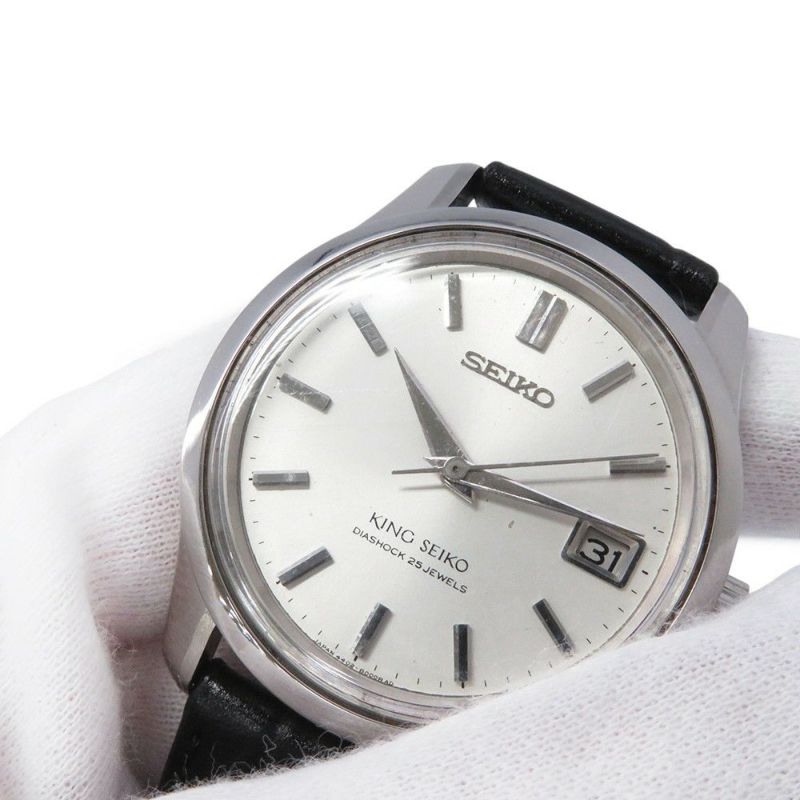 セイコー キングセイコー 44KS デイト 盾メダリオン 4402-8000 SEIKO 腕時計 シルバー文字盤