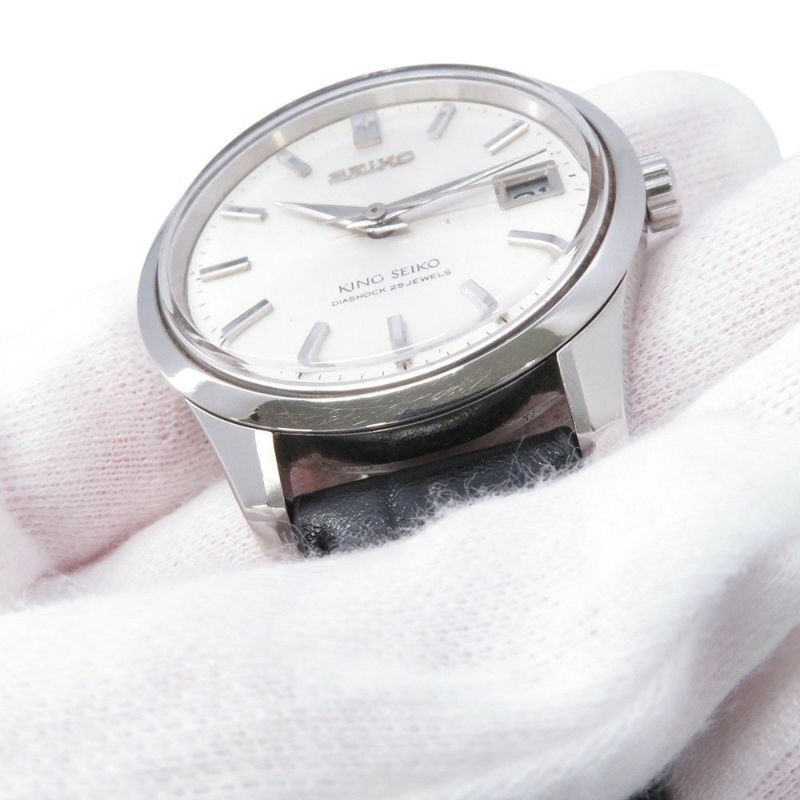 セイコー キングセイコー 44KS デイト 盾メダリオン 4402-8000 SEIKO 腕時計 シルバー文字盤