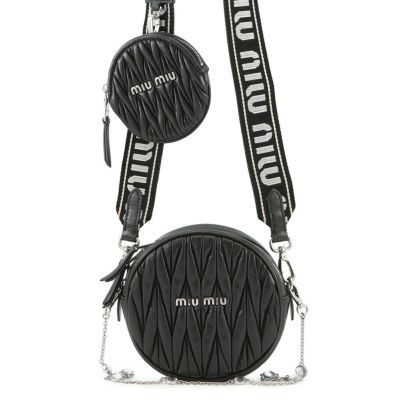 ミュウミュウ バッグチャーム レザー キーリング トリック 5TL529 Miu