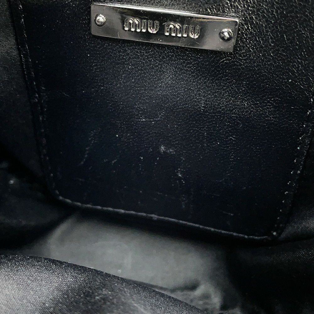 ミュウミュウ ショルダーバッグ マテラッセ ラウンドポーチ ナッパレザー 5BH191 Miu Miu 黒