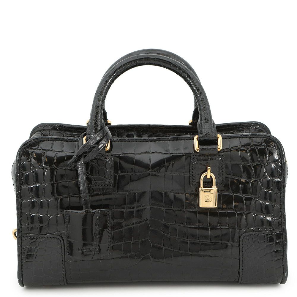 ロエベ ハンドバッグ アマソナ28 クロコダイル 352.25A03M LOEWE 2way 黒