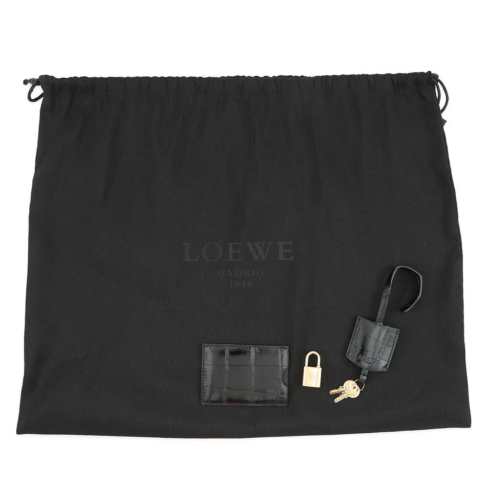 ロエベ ハンドバッグ アマソナ28 クロコダイル 352.25A03M LOEWE 2way 黒