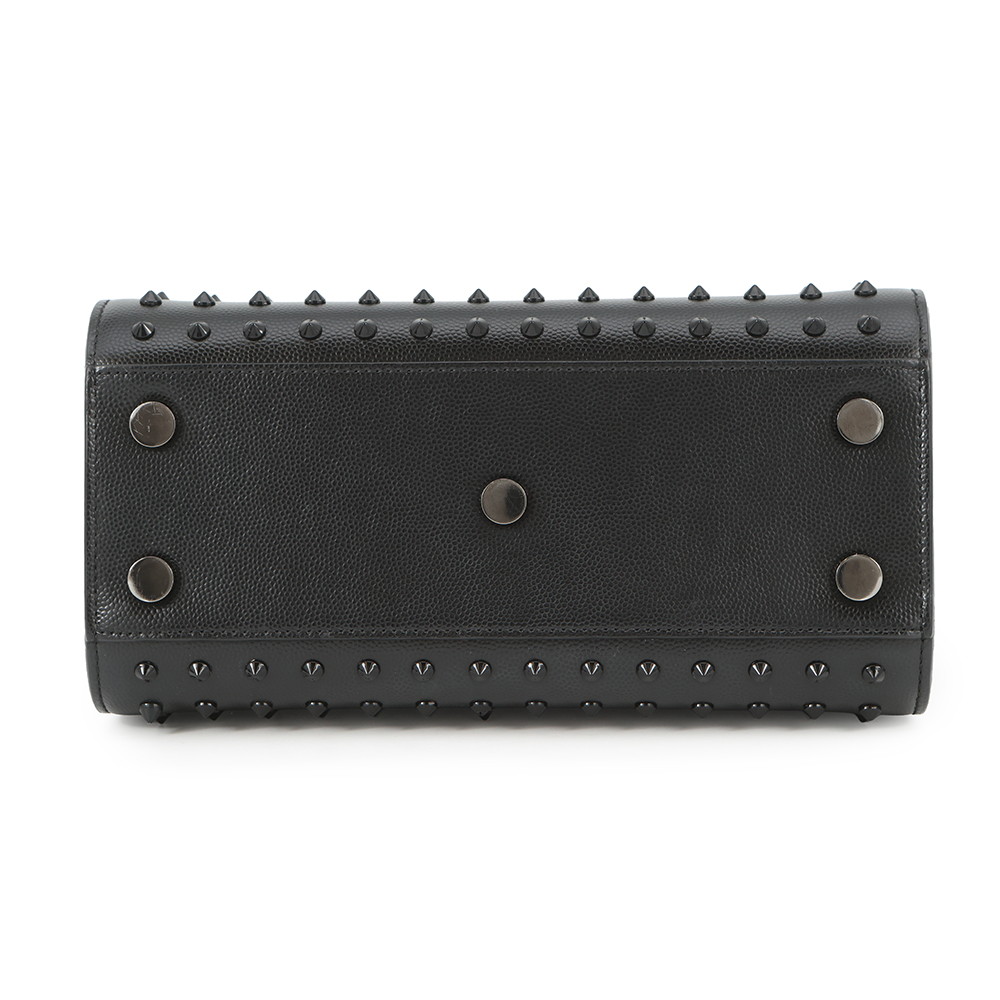 サンローランパリ ハンドバッグ サックドジュール ナノ スタッズ レザー SAINT LAURENT PARIS 2wayショルダー 黒