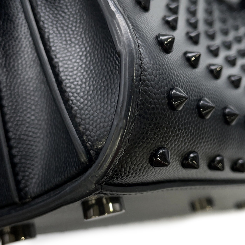 サンローランパリ ハンドバッグ サックドジュール ナノ スタッズ レザー SAINT LAURENT PARIS 2wayショルダー 黒