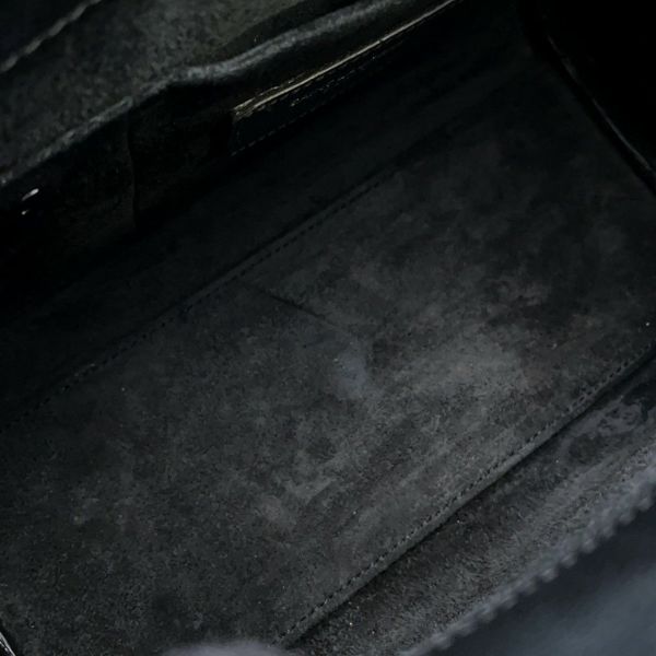 サンローランパリ ハンドバッグ サックドジュール ナノ スタッズ レザー SAINT LAURENT PARIS 2wayショルダー 黒