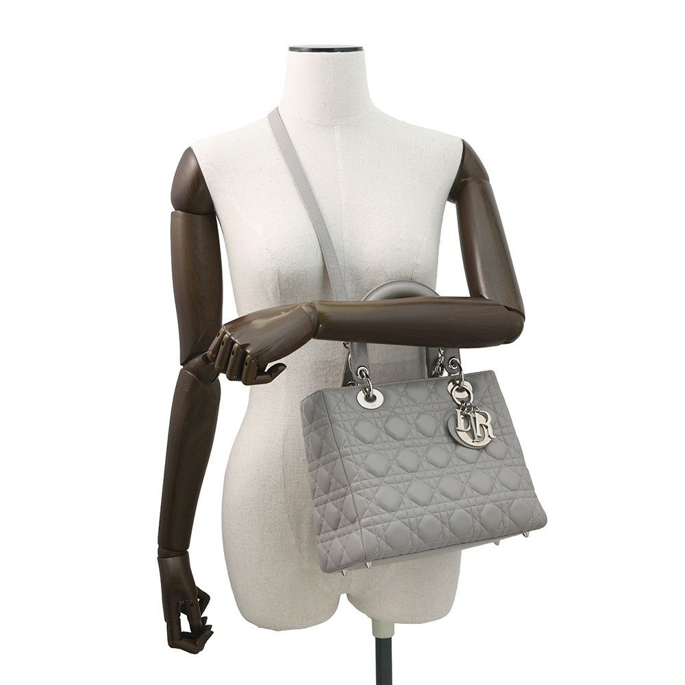 クリスチャン・ディオール ハンドバッグ レディディオール カナージュ ミディアム ラムスキン 2wayショルダー
