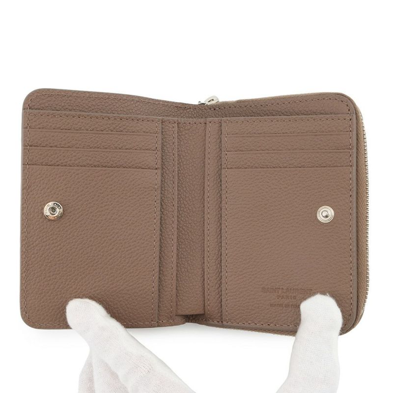 サンローランパリ 二つ折り財布 リヴゴーシュ コンパクト ジップウォレット レザー 603081 SAINT LAURENT PARIS