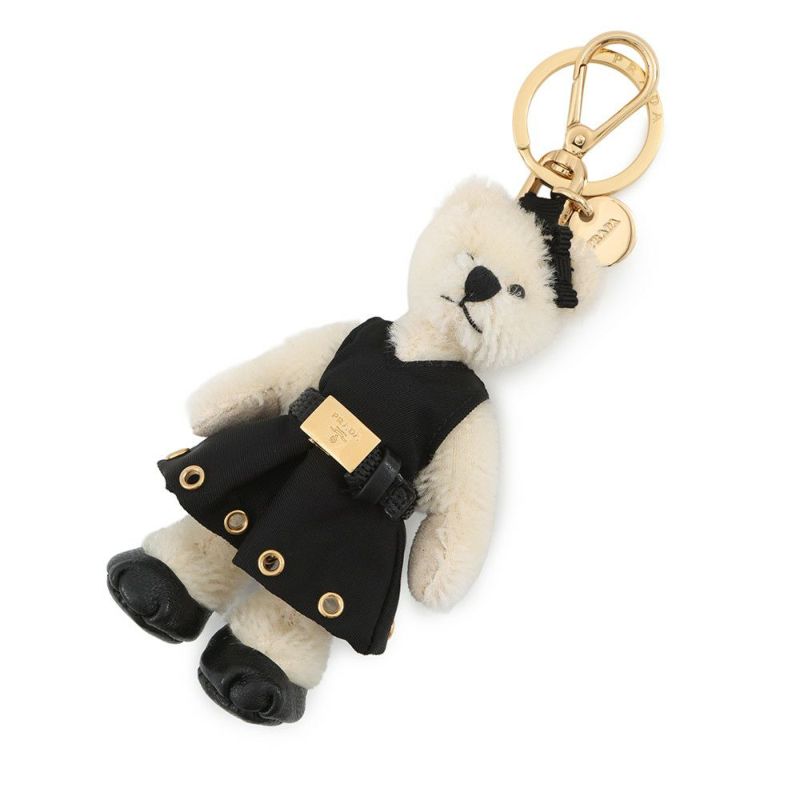 プラダ キーホルダー Teddy キーチャーム 1TO050 PRADA バッグチャーム 黒 くま クマ 熊