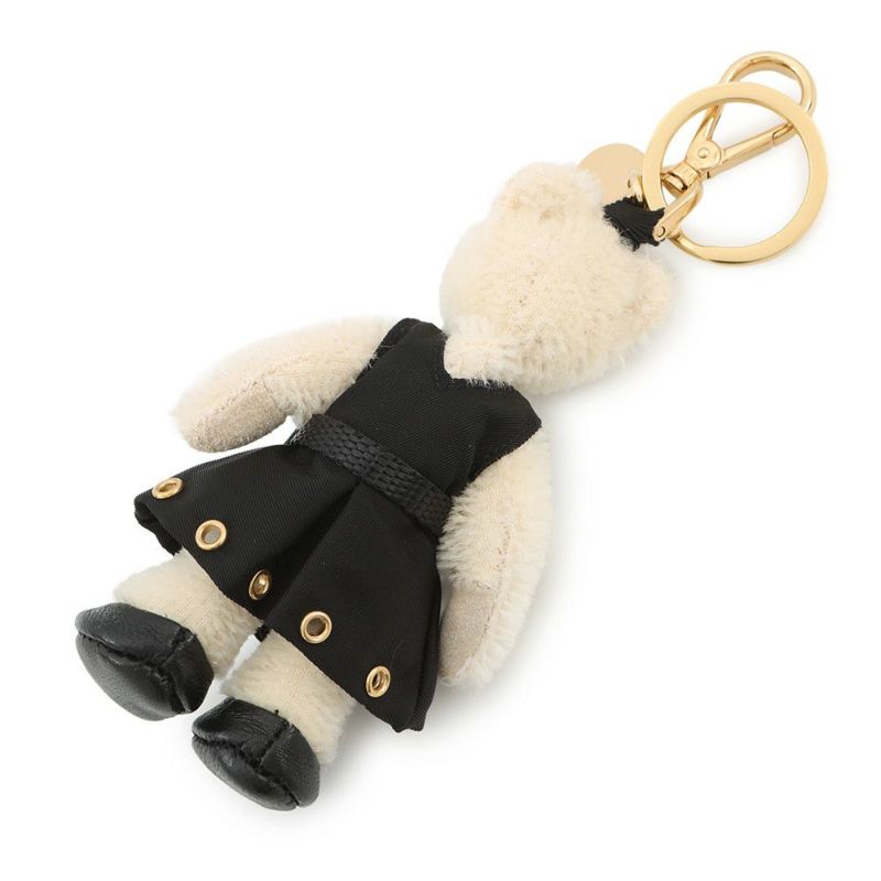 プラダ キーホルダー Teddy キーチャーム 1TO050 PRADA バッグチャーム 黒 くま クマ 熊