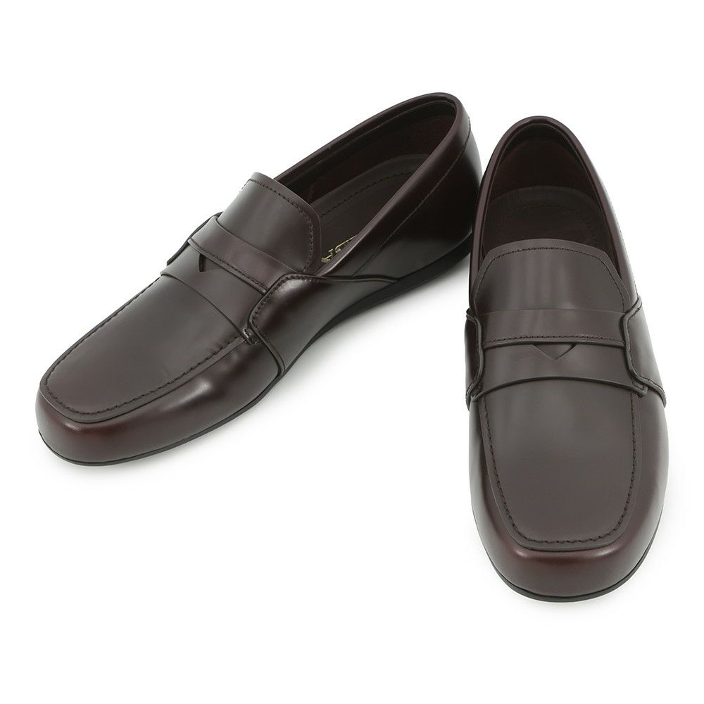 プラダ ローファー ブラッシュドレザー スクエアトゥローファー メンズサイズ5 2DE075 PRADA 靴