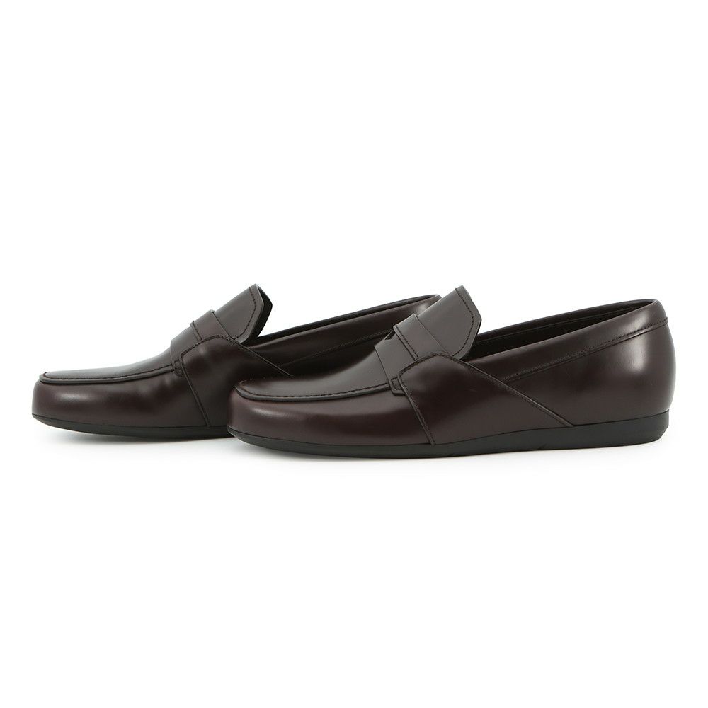 プラダ ローファー ブラッシュドレザー スクエアトゥローファー メンズサイズ5 2DE075 PRADA 靴