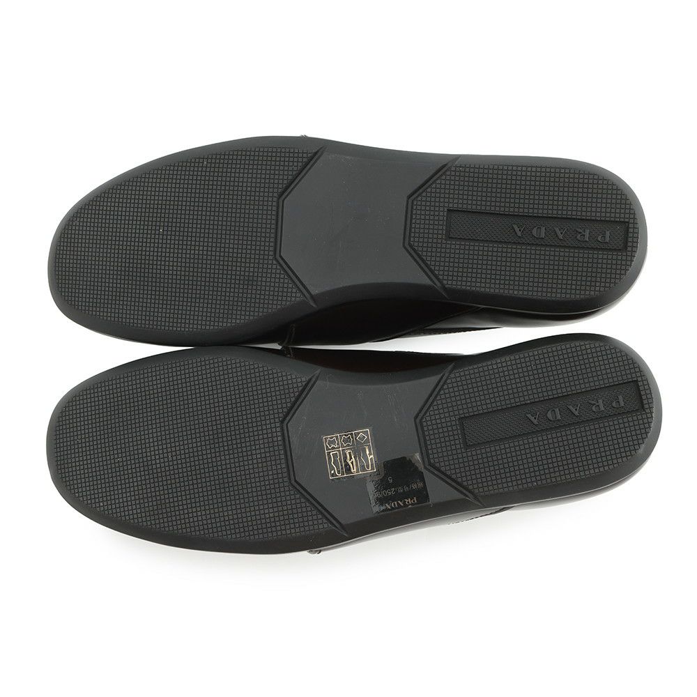 プラダ ローファー ブラッシュドレザー スクエアトゥローファー メンズサイズ5 2DE075 PRADA 靴