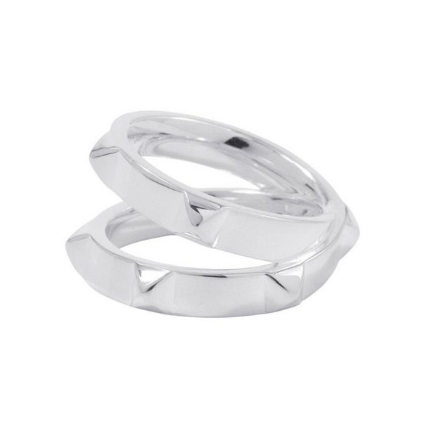 エルメス リング エルメス・クルー・ドゥ・H ダブルラウンドリング SV925シルバー サイズ53 HERMES ジュエリー