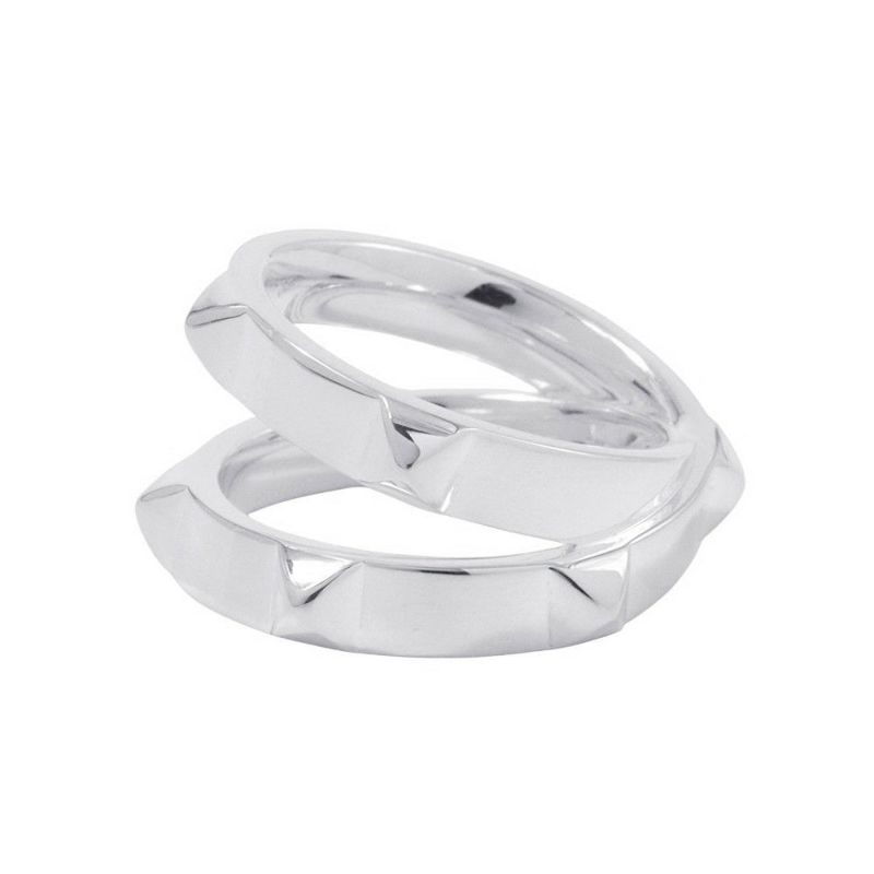 エルメス リング エルメス・クルー・ドゥ・H ダブルラウンドリング SV925シルバー サイズ53 HERMES ジュエリー