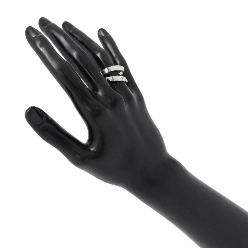 エルメス リング エルメス・クルー・ドゥ・H ダブルラウンドリング SV925シルバー サイズ53 HERMES ジュエリー