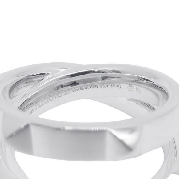 エルメス リング エルメス・クルー・ドゥ・H ダブルラウンドリング SV925シルバー サイズ53 HERMES ジュエリー