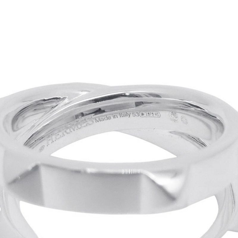 エルメス リング エルメス・クルー・ドゥ・H ダブルラウンドリング SV925シルバー サイズ53 HERMES ジュエリー