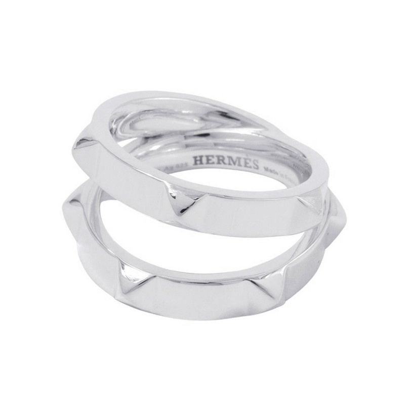 エルメス リング エルメス・クルー・ドゥ・H 5クルー SV925シルバー サイズ55 HERMES ジュエリー