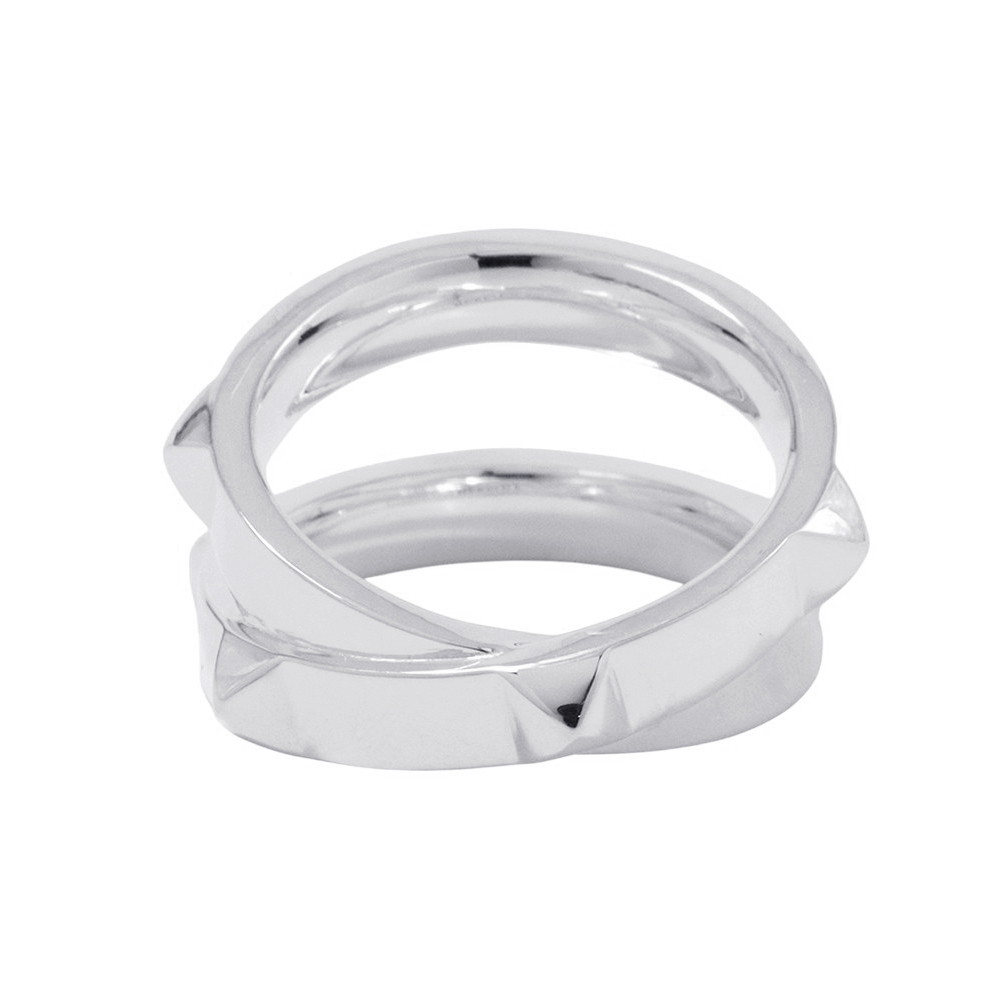 エルメス リング エルメス・クルー・ドゥ・H 5クルー SV925シルバー サイズ55 HERMES ジュエリー