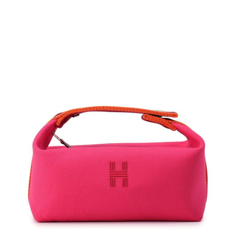 エルメス ポーチ ブリッド・ア・ブラックPM ハイビスカス/シルバー金具 キャンバス HERMES バッグ 小物入れ