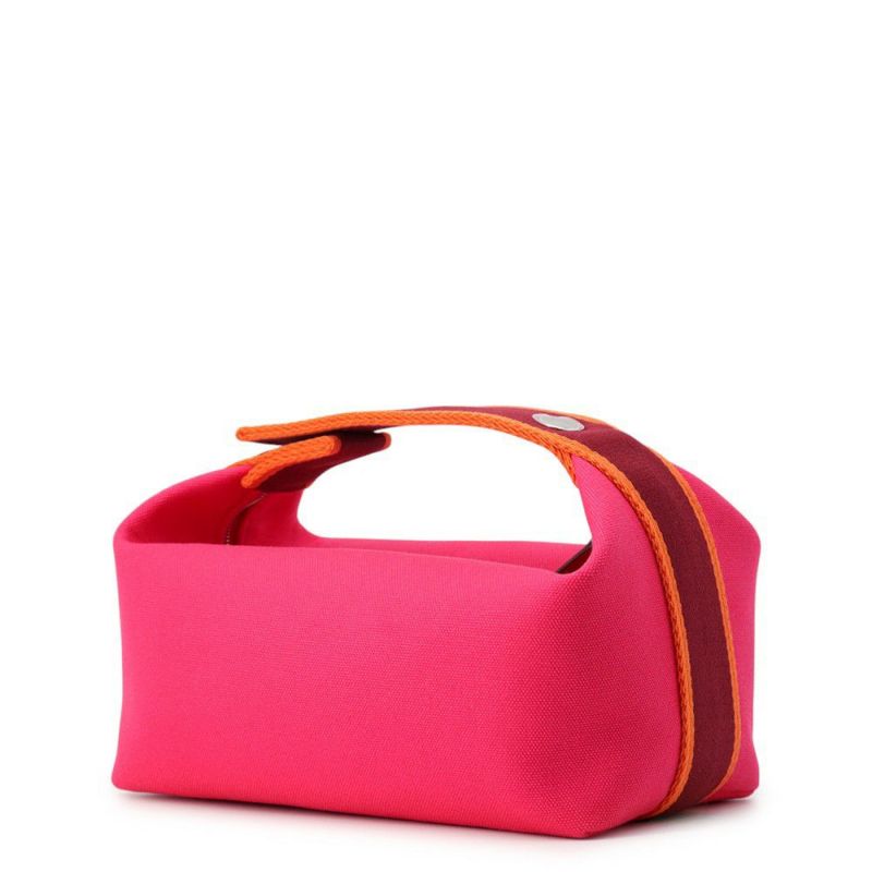 エルメス ポーチ ブリッド・ア・ブラックPM ハイビスカス/シルバー金具 キャンバス HERMES バッグ 小物入れ