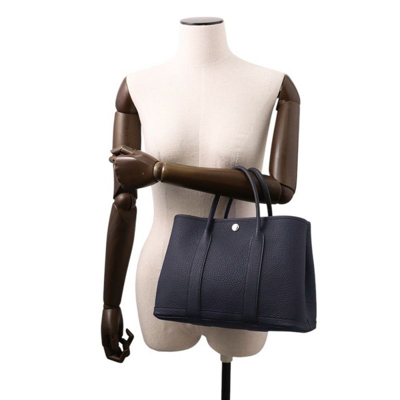 エルメス トートバッグ ガーデンパーティTPM ブルーインディゴ/シルバー金具 ネゴンダ W刻印