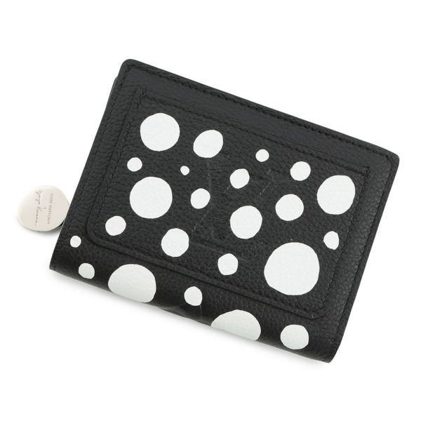 ルイヴィトン 二つ折り財布 モノグラム・アンプラント LV × YK ポルトフォイユ・クレア M81907 日本限定 草間彌生 黒 ブラック