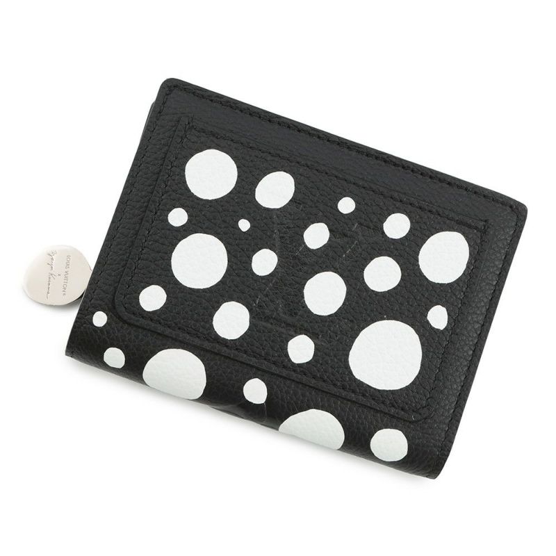 ルイヴィトン 二つ折り財布 モノグラム・アンプラント LV × YK ポルトフォイユ・クレア M81907 日本限定 草間彌生 黒 ブラック