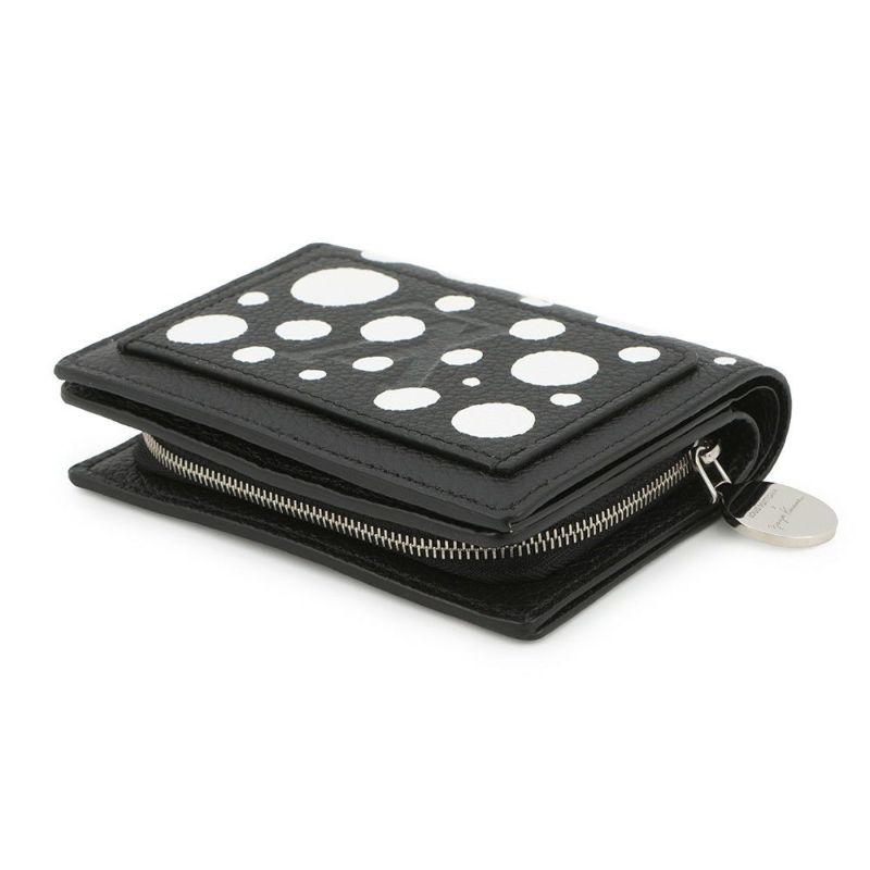 ルイヴィトン 二つ折り財布 モノグラム・アンプラント LV × YK ポルトフォイユ・クレア M81907 日本限定 草間彌生 黒 ブラック