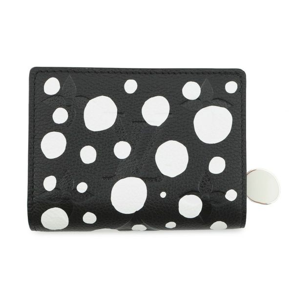 ルイヴィトン 二つ折り財布 モノグラム・アンプラント LV × YK ポルトフォイユ・クレア M81907 日本限定 草間彌生 黒 ブラック