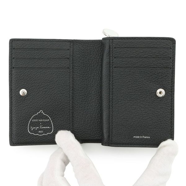 ルイヴィトン 二つ折り財布 モノグラム・アンプラント LV × YK ポルトフォイユ・クレア M81907 日本限定 草間彌生 黒 ブラック