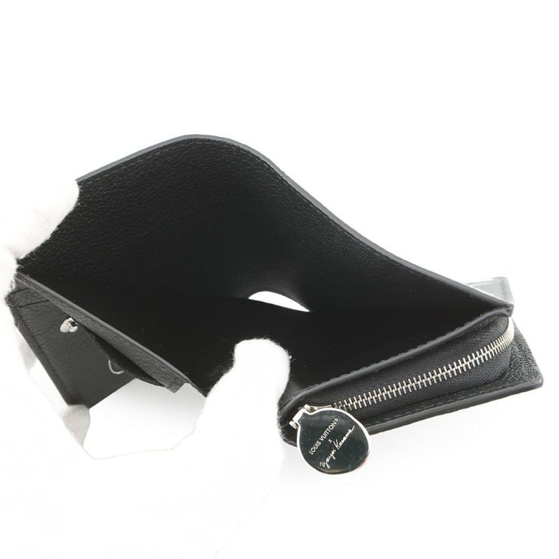 ルイヴィトン 二つ折り財布 モノグラム・アンプラント LV × YK ポルトフォイユ・クレア M81907 日本限定 草間彌生 黒 ブラック