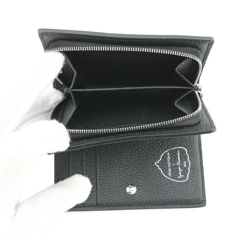 ルイヴィトン 二つ折り財布 モノグラム・アンプラント LV × YK ポルトフォイユ・クレア M81907 日本限定 草間彌生 黒 ブラック