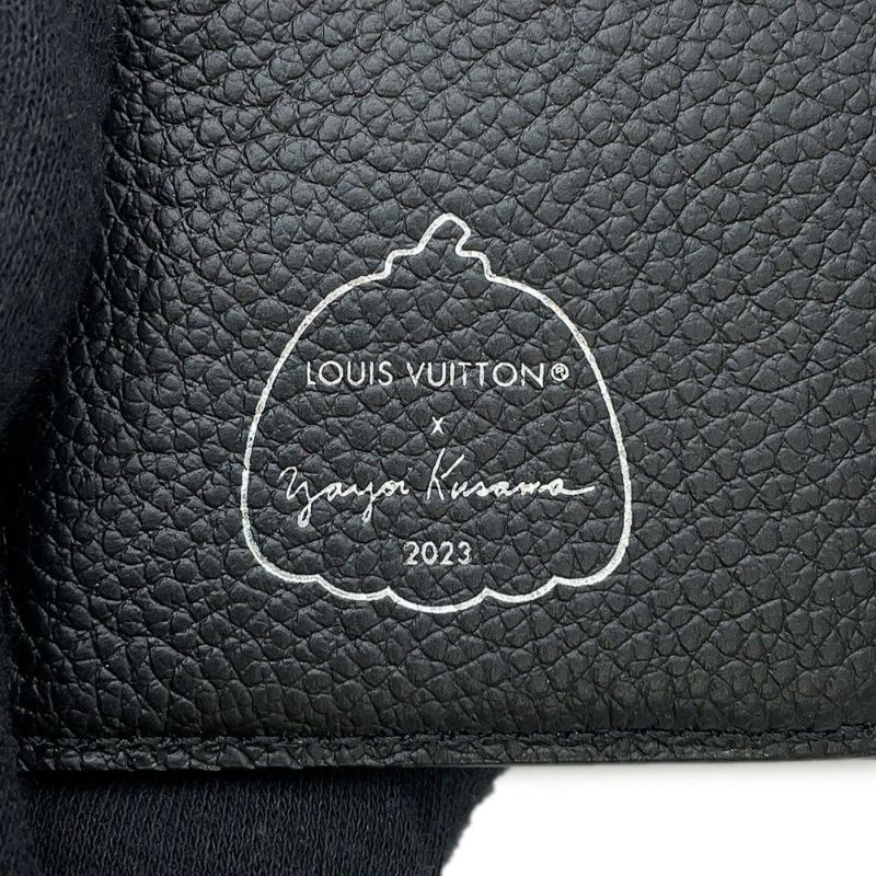ルイヴィトン 二つ折り財布 モノグラム・アンプラント LV × YK ポルトフォイユ・クレア M81907 日本限定 草間彌生 黒 ブラック