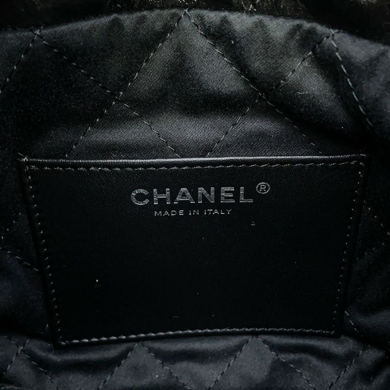 シャネル ハンドバッグ CHANEL 22 ミニ ココマーク シャイニーカーフレザー AS3980 CHANEL 2way 黒