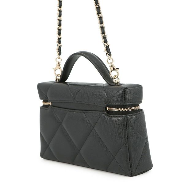 シャネル チェーンショルダーバッグ マトラッセ ヴァニティ ココマーク キャビアスキン AP4936 CHANEL 黒 バニティ 2way