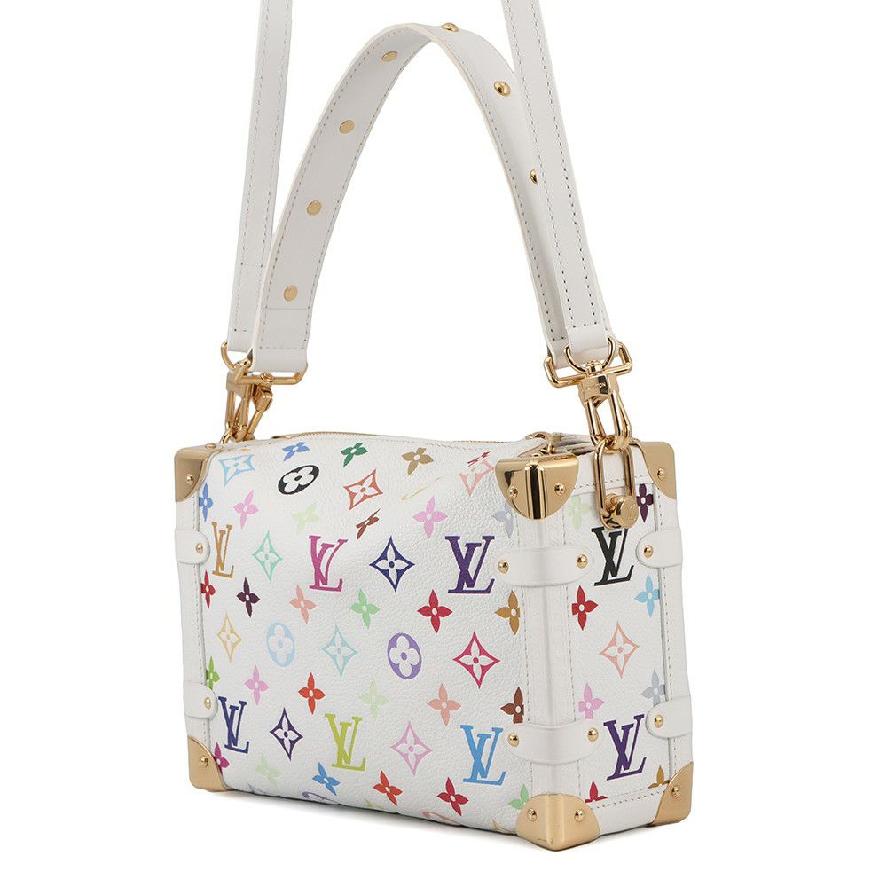 ルイヴィトン ショルダーバッグ モノグラム・マルチカラー LV×TM サイドトランクMM M4635 2way ホワイト 白  村上隆 コラボ
